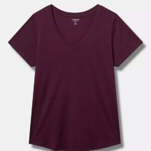 Torrid Vintage Slub Relaxed V-Neck Dolman Tunic Tee - size 3